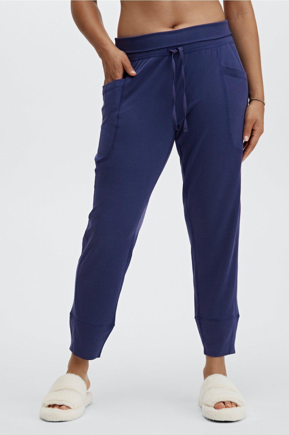 Fabletics Sleek Knit Drawstring Pant Womens blue plus Size 2X Product Image