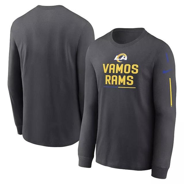 Mens Nike Anthracite Los Angeles Rams Team Slogan Long Sleeve T-Shirt Product Image