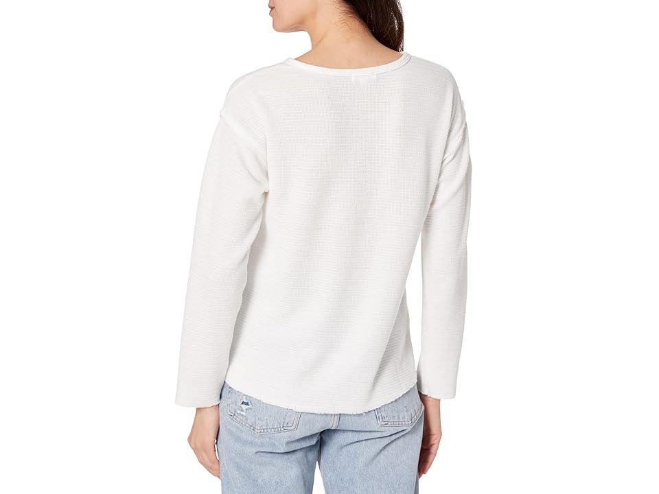 Mod-o-doc Texture Knit Long Sleeve Drop Armhole Notch Neck Top Women's Clothing Product Image