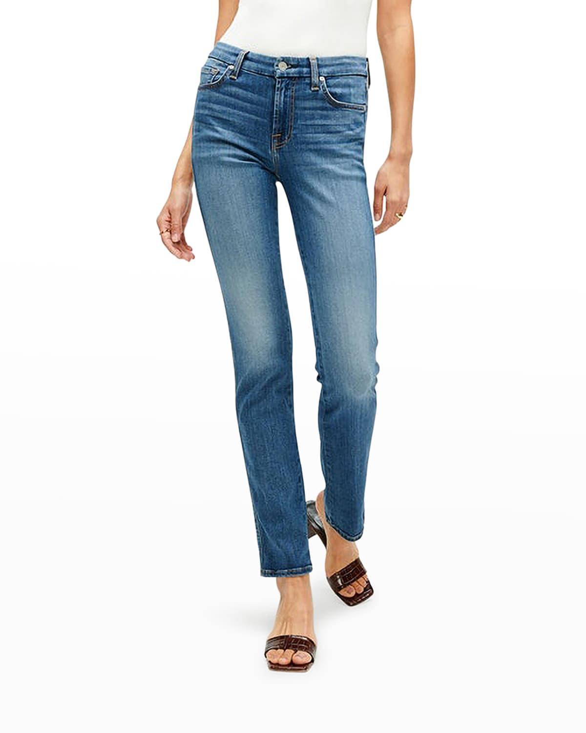 7 For All Mankind Kimmie Straight in Slim Illusion Love Story (Slim Illusion Love Story) Women's Jeans Product Image