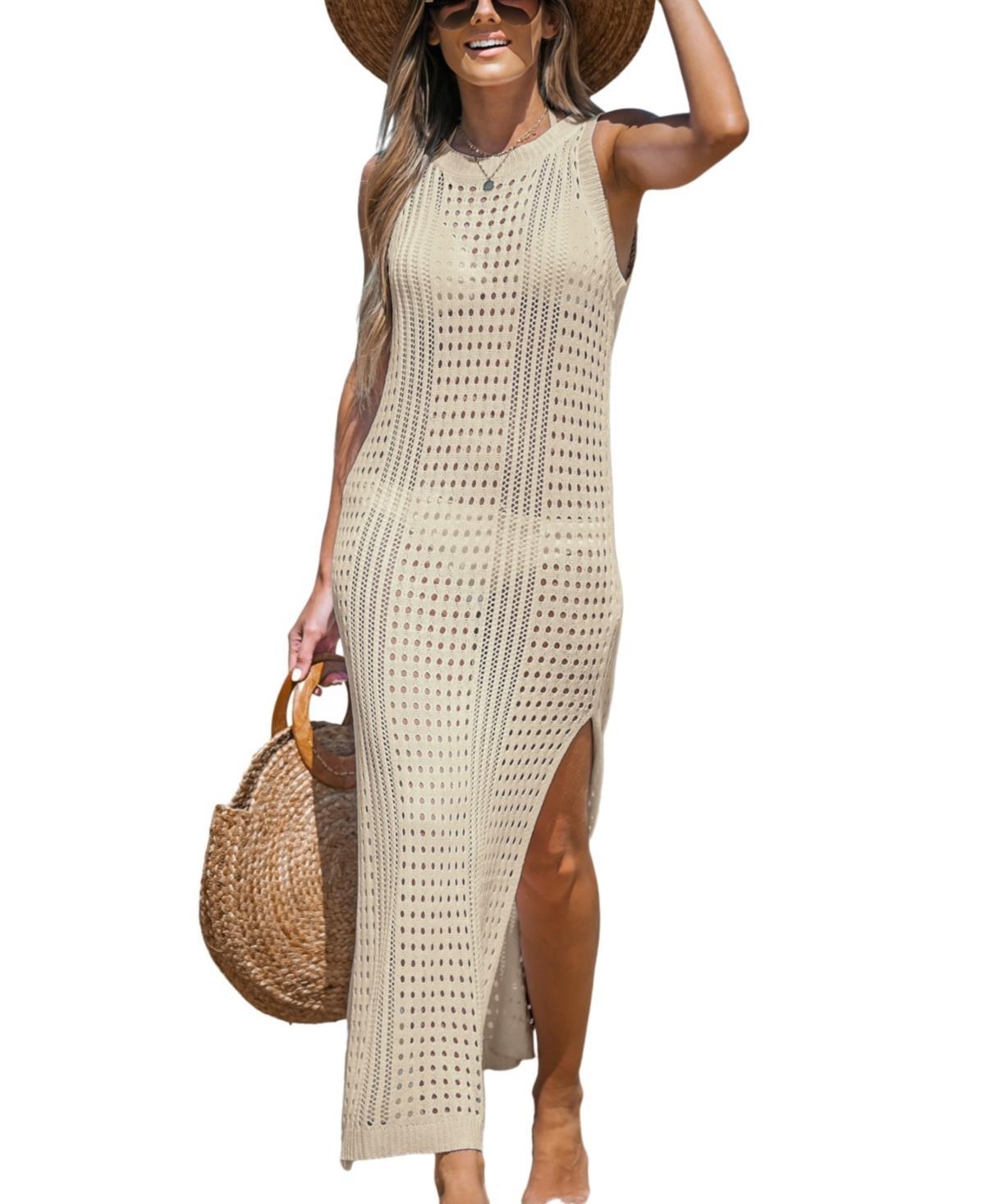 Cupshe Womens Sleeveless Perforated Maxi Cover-Up Product Image