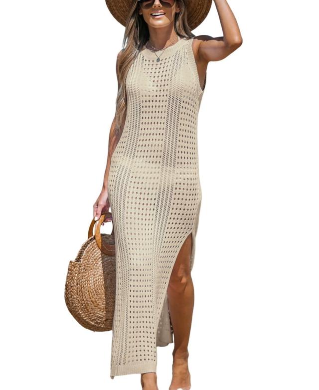 Cupshe Womens Sleeveless Perforated Maxi Cover-Up Product Image