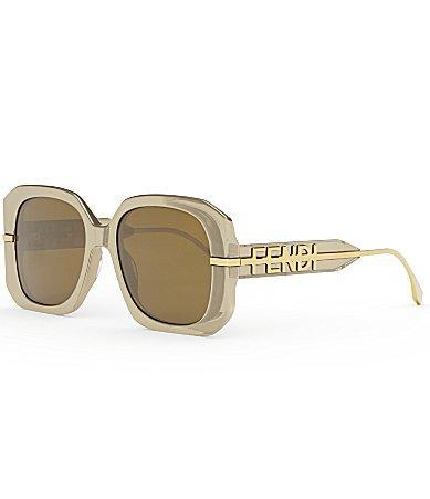 Oversized Logo Square Acetate & Metal Sunglasses Product Image