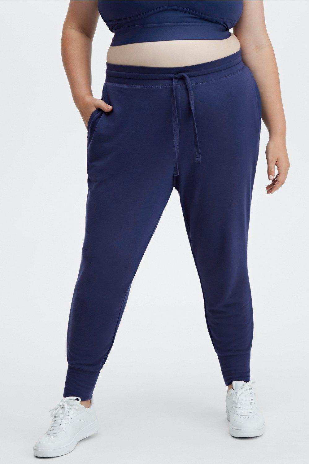 Fabletics Luxe Terry Jogger Womens blue plus Size 4X Product Image