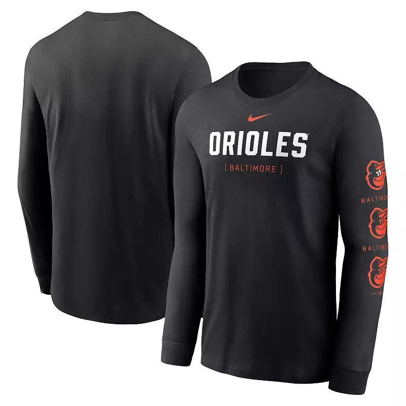 Mens Nike Atlanta Braves Repeater Long Sleeve T-Shirt Blue Product Image