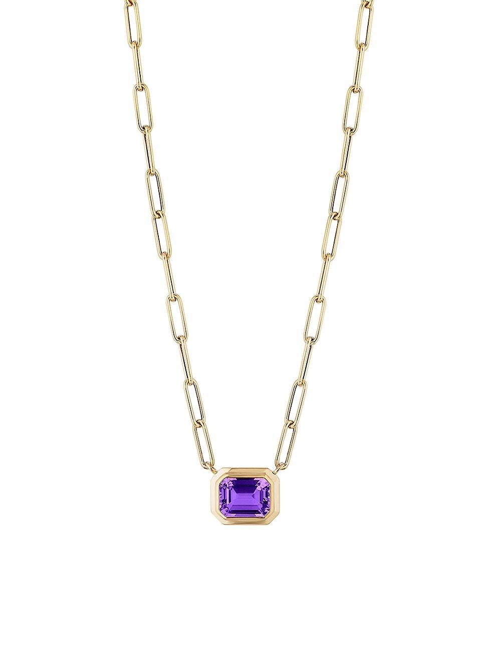 Womens Manhattan 18K Gold & Amethyst Pendant Necklace Product Image