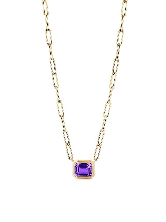 Womens Manhattan 18K Gold & Amethyst Pendant Necklace Product Image