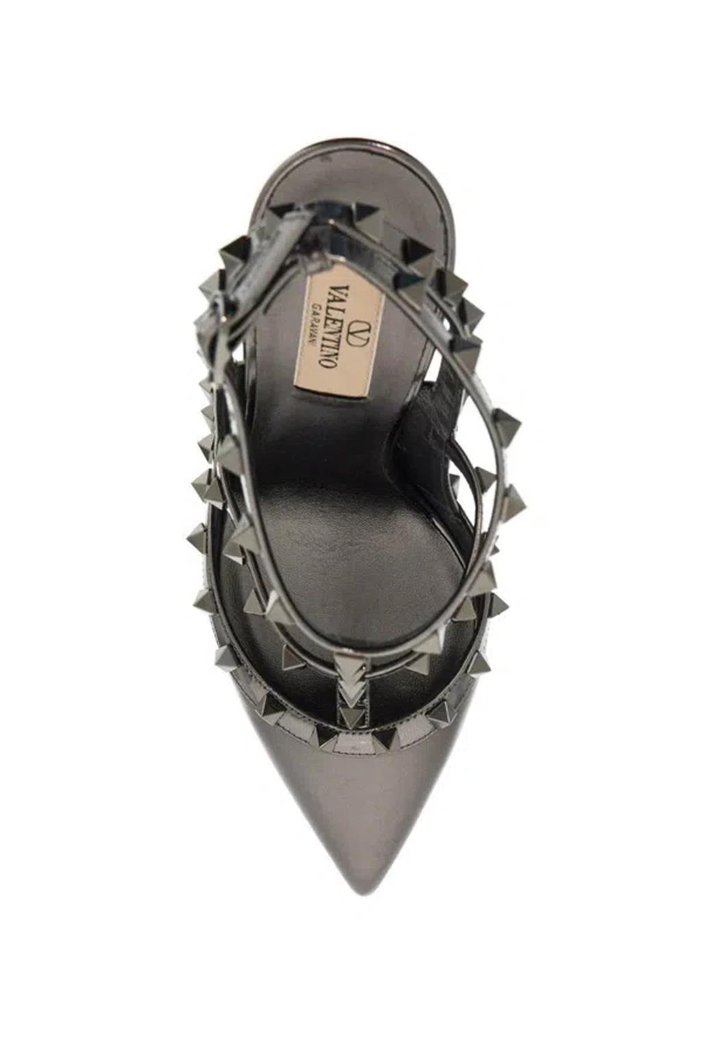 VALENTINO GARAVANI 100mm Rockstud Pumps In Gray Product Image