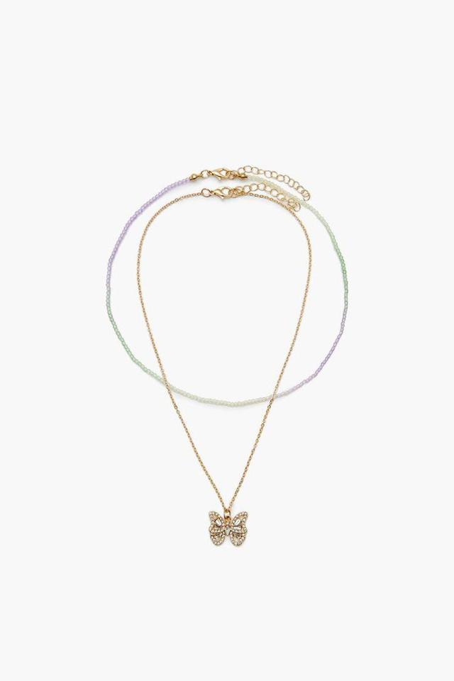 Butterfly & Bead Necklace Set | Forever 21 Product Image