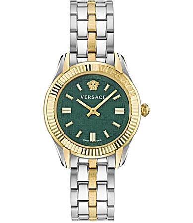 Versace Womens Swiss Greca Time Two Tone Stainless Steel Bracelet Watch 35mm Product Image