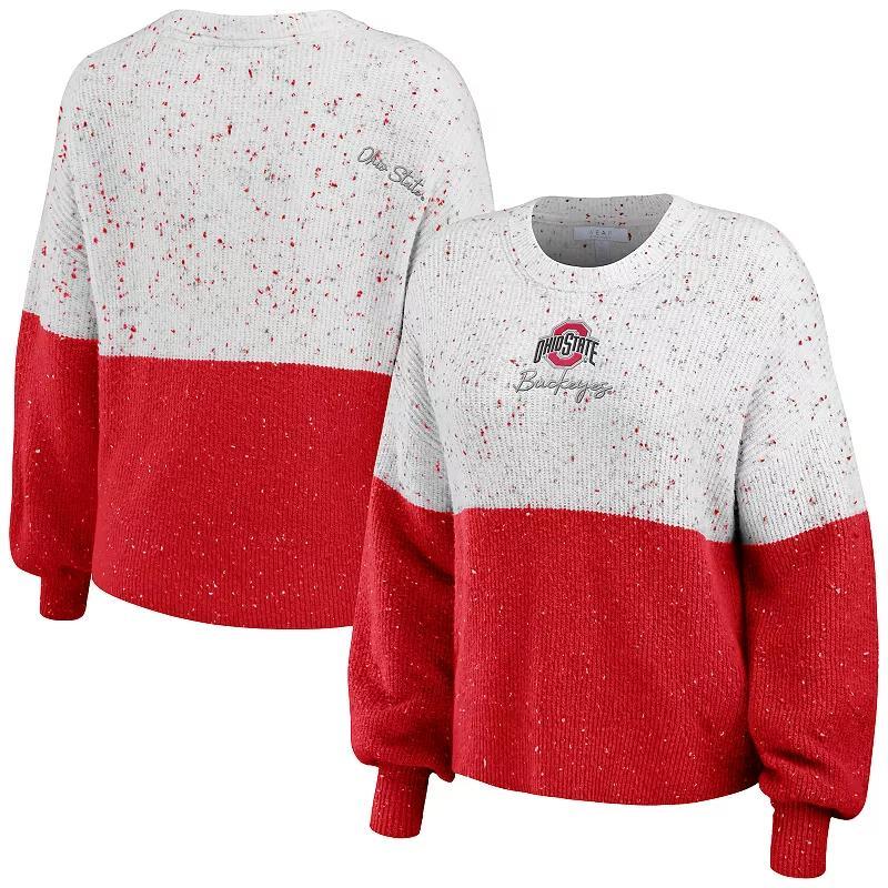 Womens NCAA Ohio State Buckeyes Color-Block Pullover Sweater Product Image