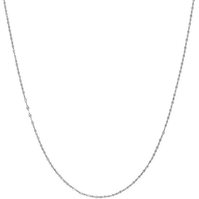 Jordan Blue 14k Gold Mirror Link Chain Necklace, Womens 14k White Gold Product Image