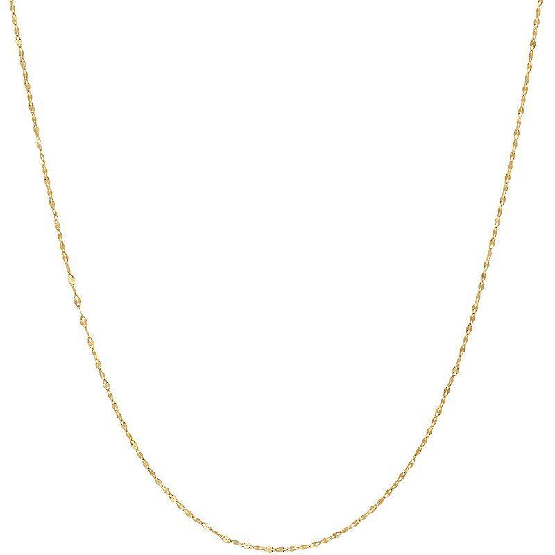 Jordan Blue 14k Gold Mirror Link Chain Necklace, Womens Yellow Product Image