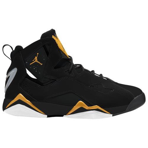 Jordan Mens True Flight - Basketball Shoes Black/Metallic Gold/Wolf Grey Product Image