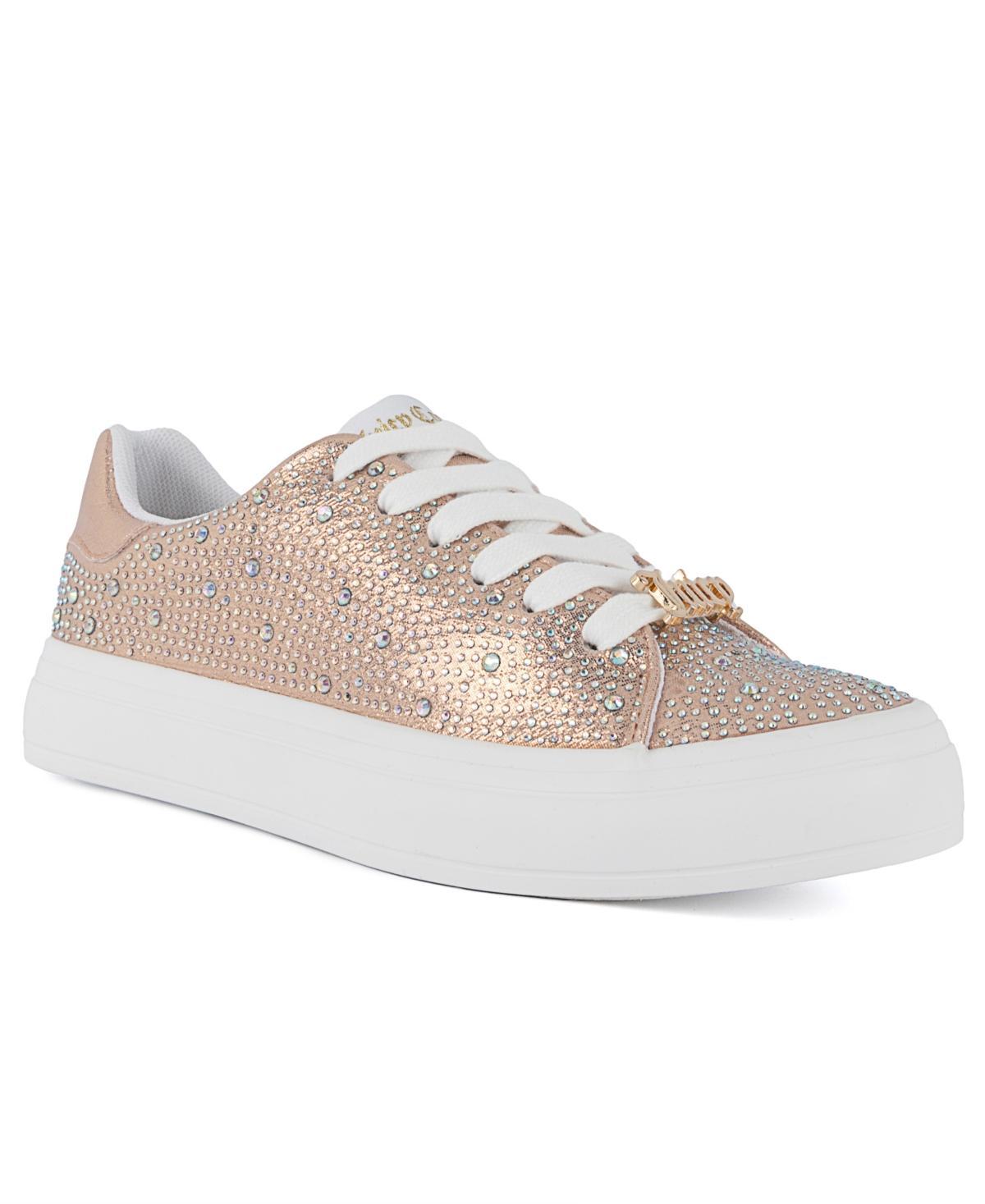 Juicy Couture Womens Alanis B Rhinstone Lace-Up Platform Sneakers Product Image