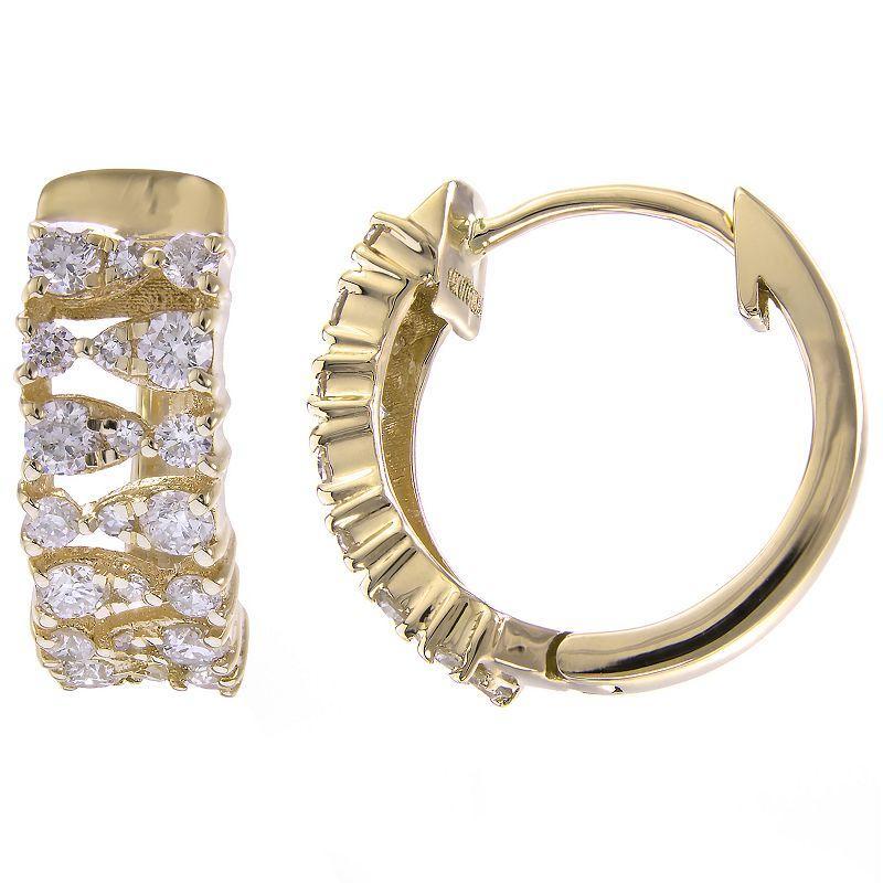 LUXLE 14k Gold 1/2 Carat T.W. Diamond Hoop Earrings, Womens, Yellow Product Image