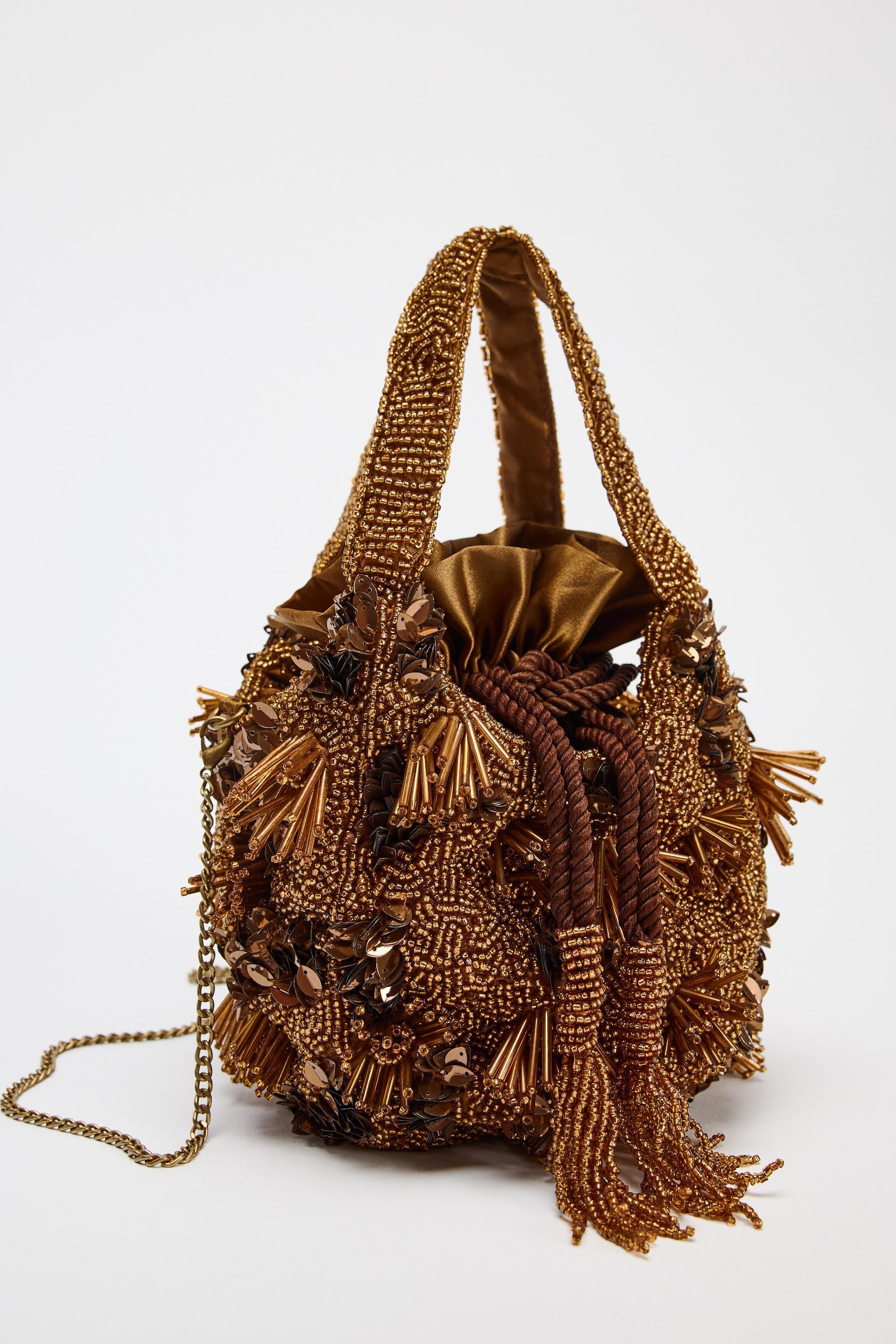 BEADED MINI BUCKET BAG Product Image