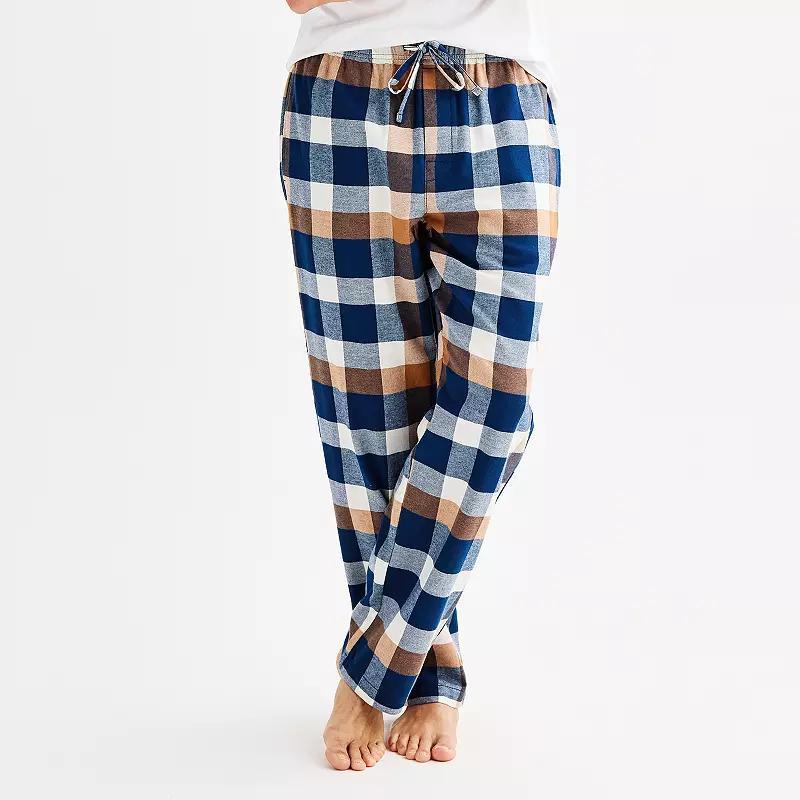 Mens Sonoma Goods For Life Flannel Drawstring Pajama Pants Iron Ore Plaid Product Image