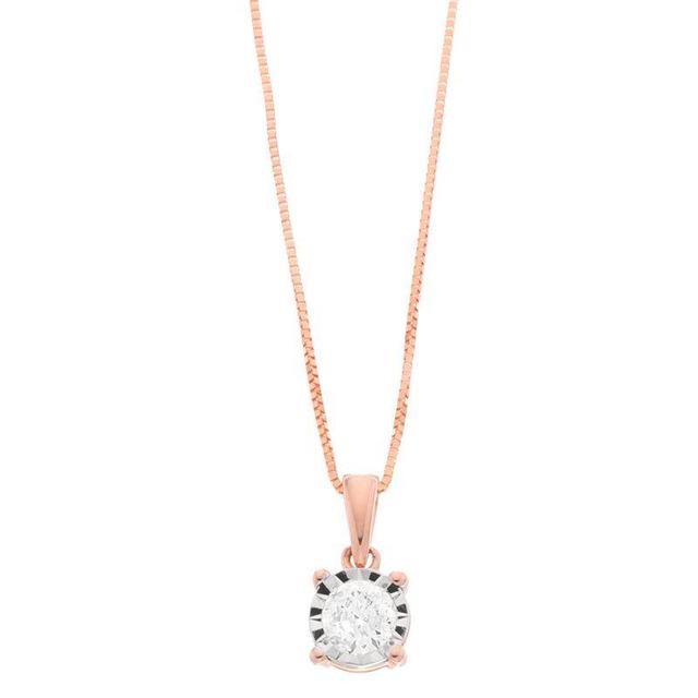 10k Gold 1/3 Carat T.W. Diamond Pendant Necklace, Womens Pink Product Image