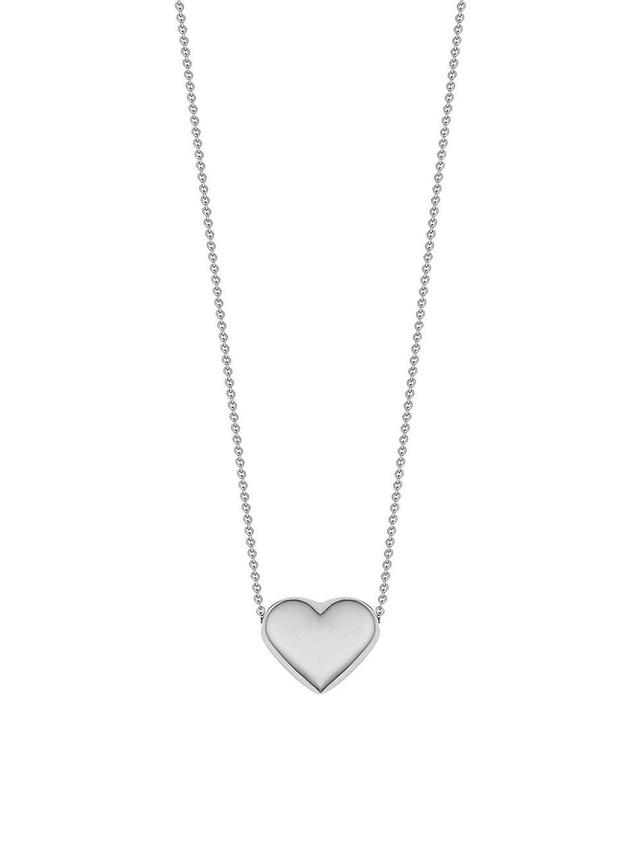 Womens 14K White Gold Heart of Gold Pendant Necklace Product Image