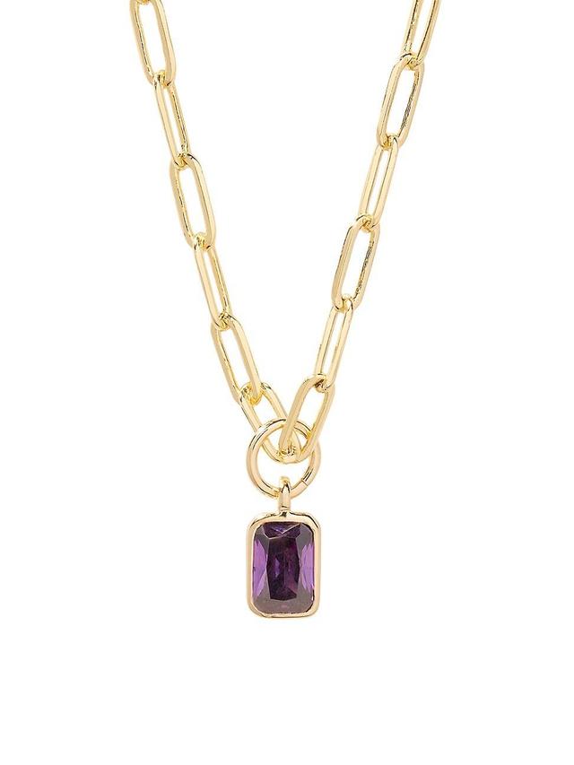 Womens Mackenzie 14K-Yellow-Gold Vermeil & Birthstone Pendant Necklace Product Image