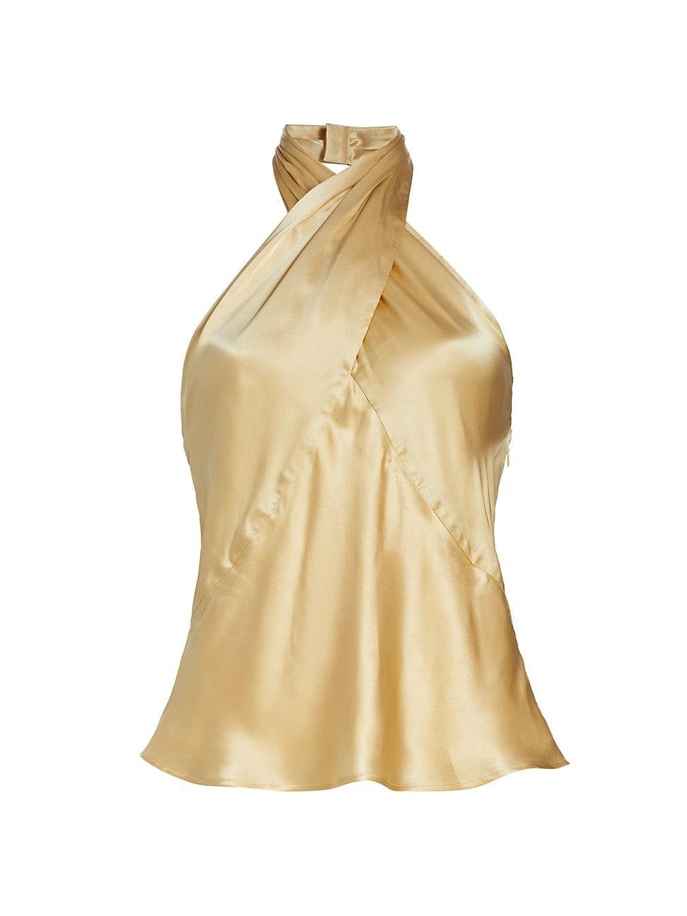 Womens Letitia Silk Twist Neck Top Product Image