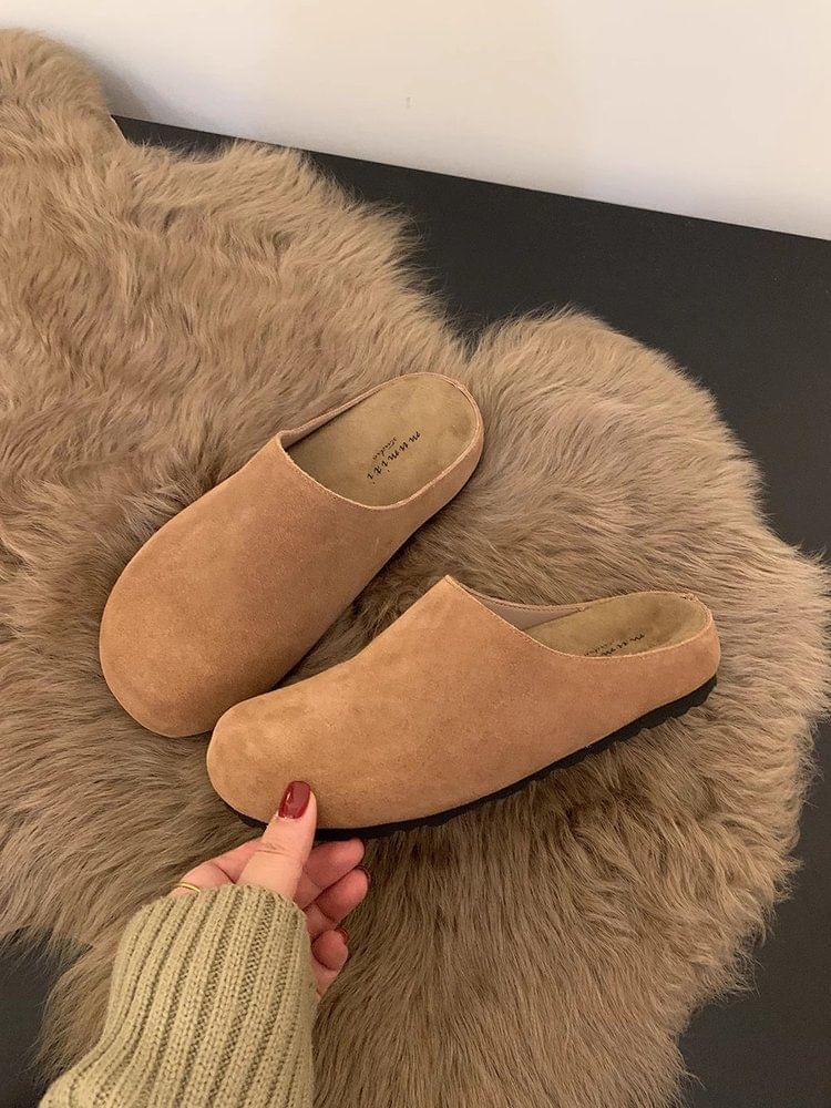 Plain Faux Suede Mules Product Image