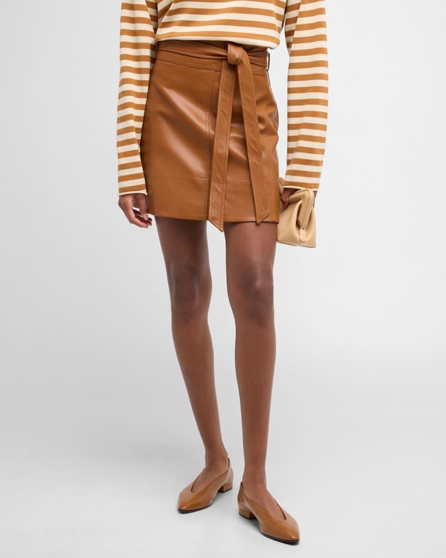 Courtney Belted Vegan Leather Mini Skirt product image