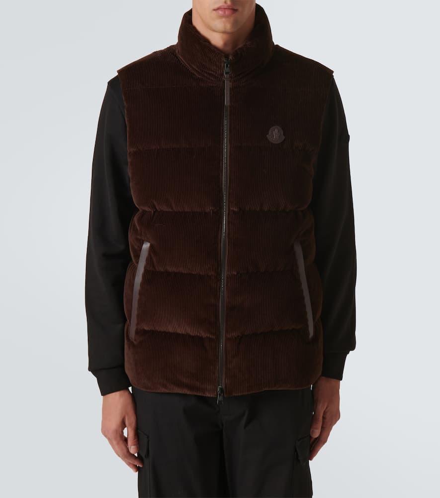 MONCLER Acrab Cotton Down Vest In Taupe Product Image