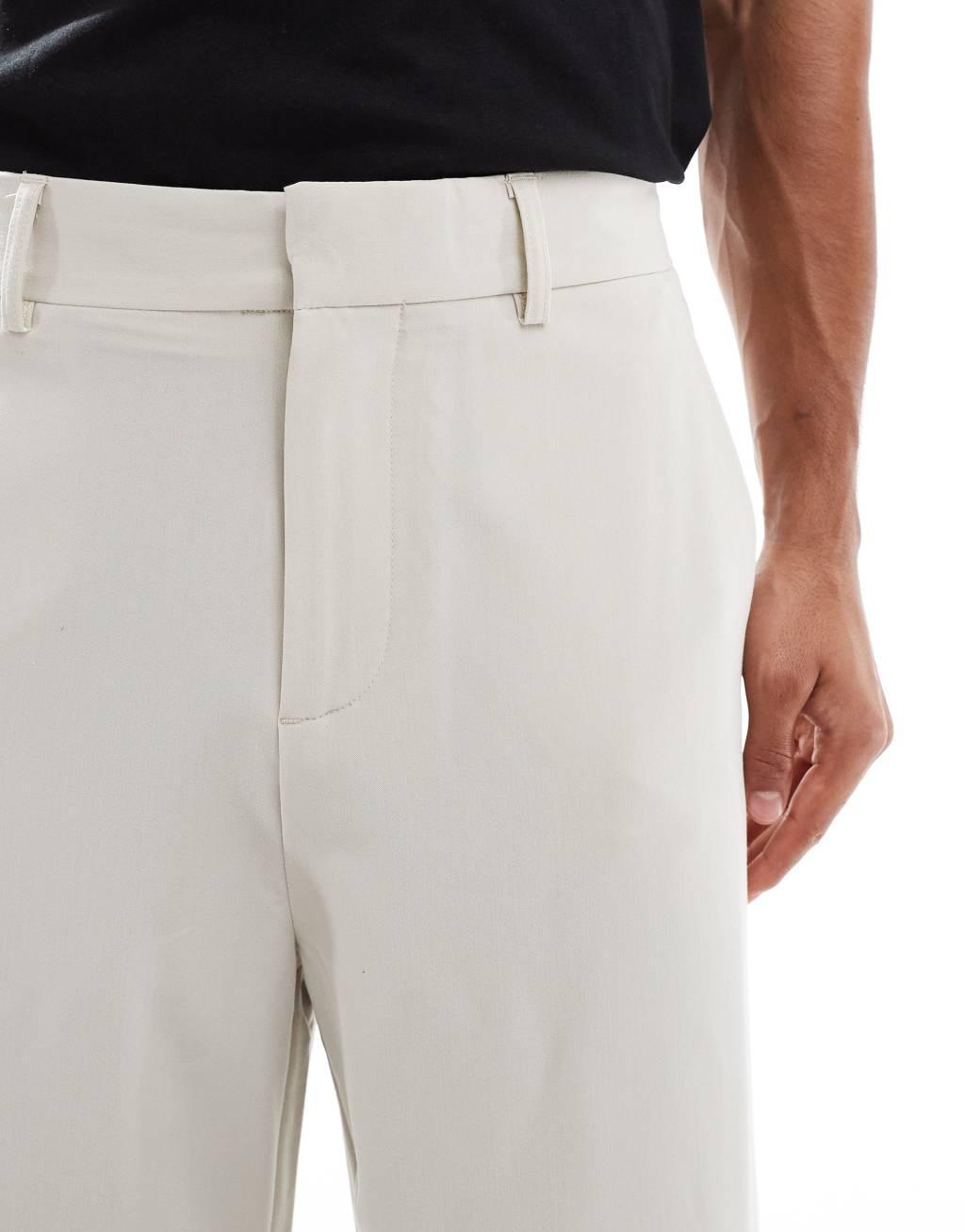 ONLY & SONS loose fit tailored pants in cream Product Image