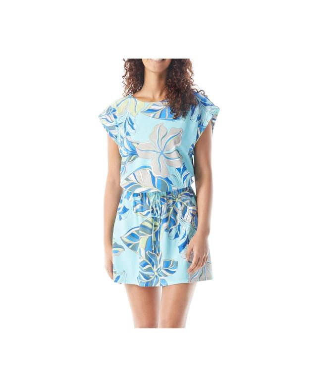 Beach House Style Womens Floral Print Eva Boat Neckline Dress Product Image