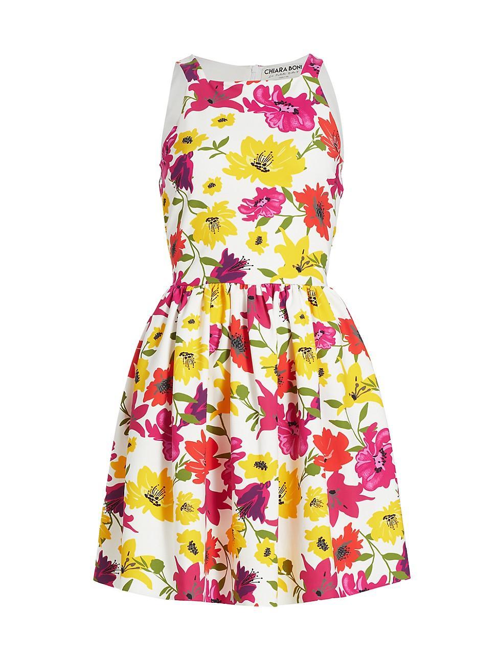 Womens Lastemylar Floral Fit & Flare Dress Product Image