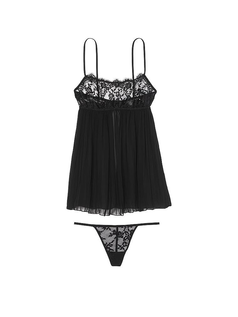 Lace Pleated Babydoll Set Product Image