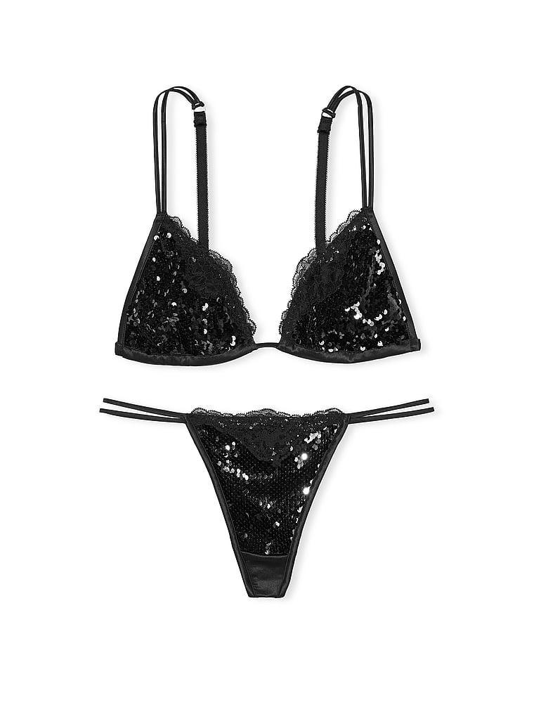 Sequin Strappy Bralette & Panty Set Product Image