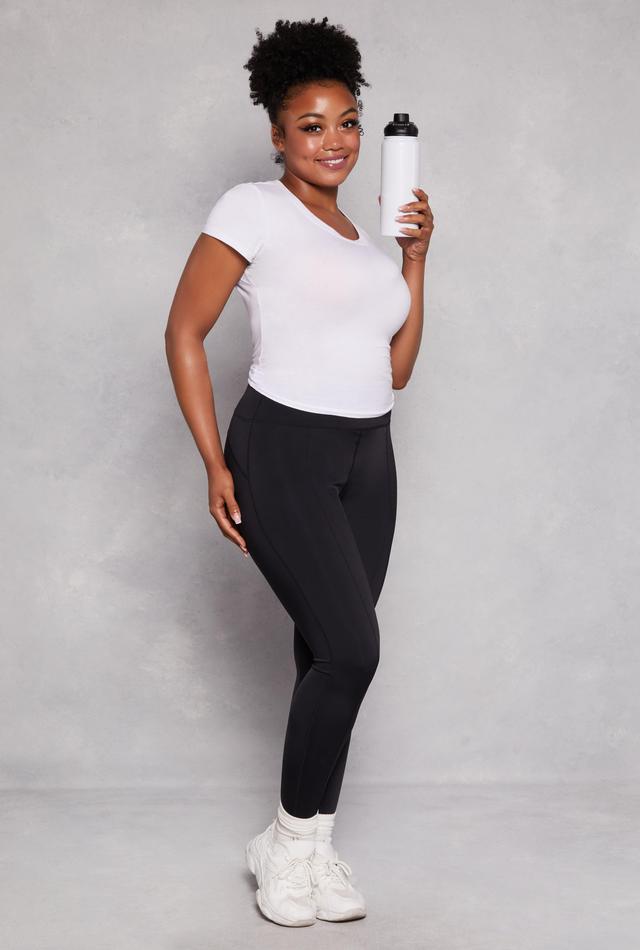 Womens Plus Size Spandex Pintuck Leggings Product Image