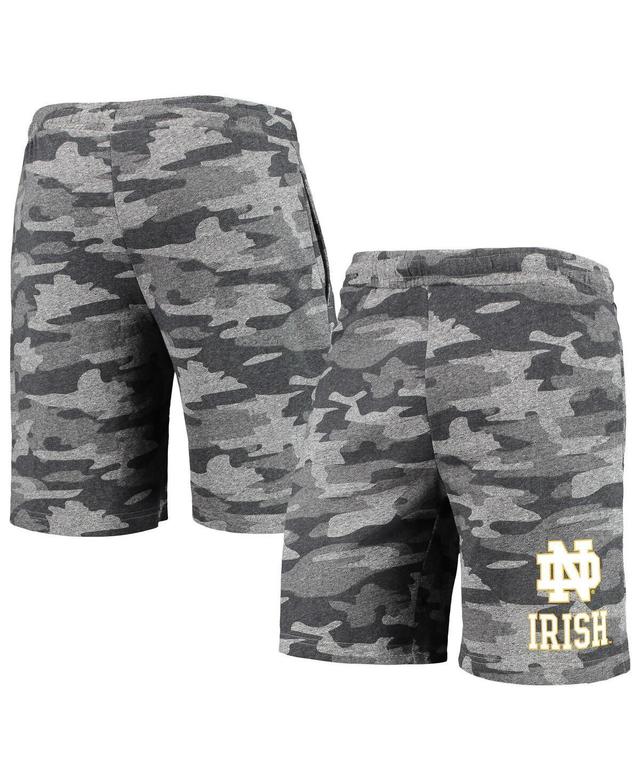 Mens Concepts Sport Charcoal Notre Dame Fighting Irish Camo Backup Terry Jam Lounge Shorts - Charcoal Product Image