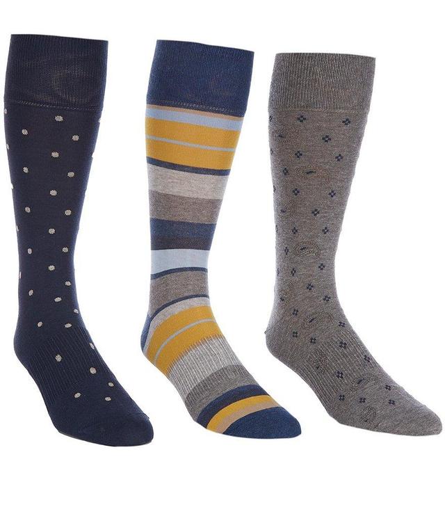 Roundtree & Yorke Big & Tall Assorted Patterened Dress Socks 3-Pack Product Image