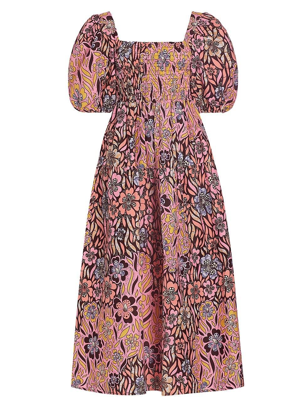 Womens Lola Floral Puff-Sleeve Maxi Dress Product Image