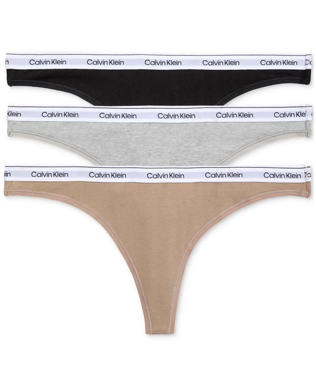 Calvin Klein Womens 3-Pk. Modern Logo Low-Rise Thong Underwear QD5209 Product Image