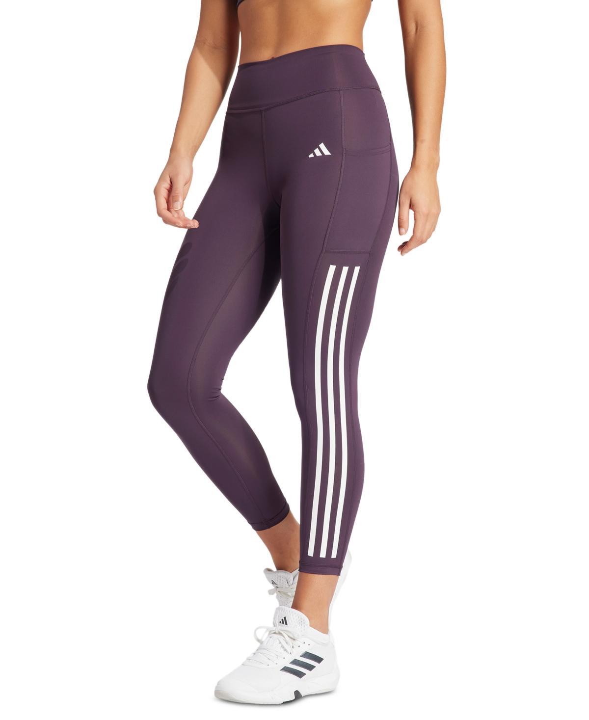 adidas Womens Optime Moisture-Wicking 3-Stripe 7/8 Leggings Product Image