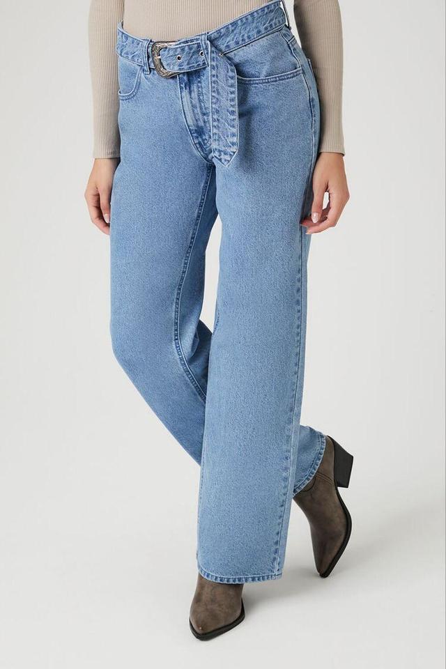 Belted High-Rise Mom Jeans | Forever 21 Product Image