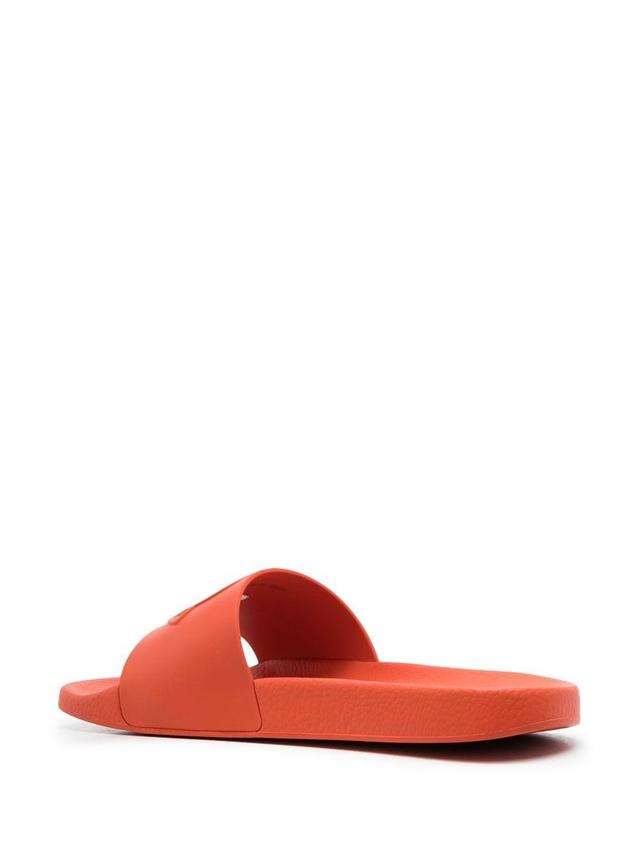 Jeanne Logo Embossed Slides In Orange Product Image