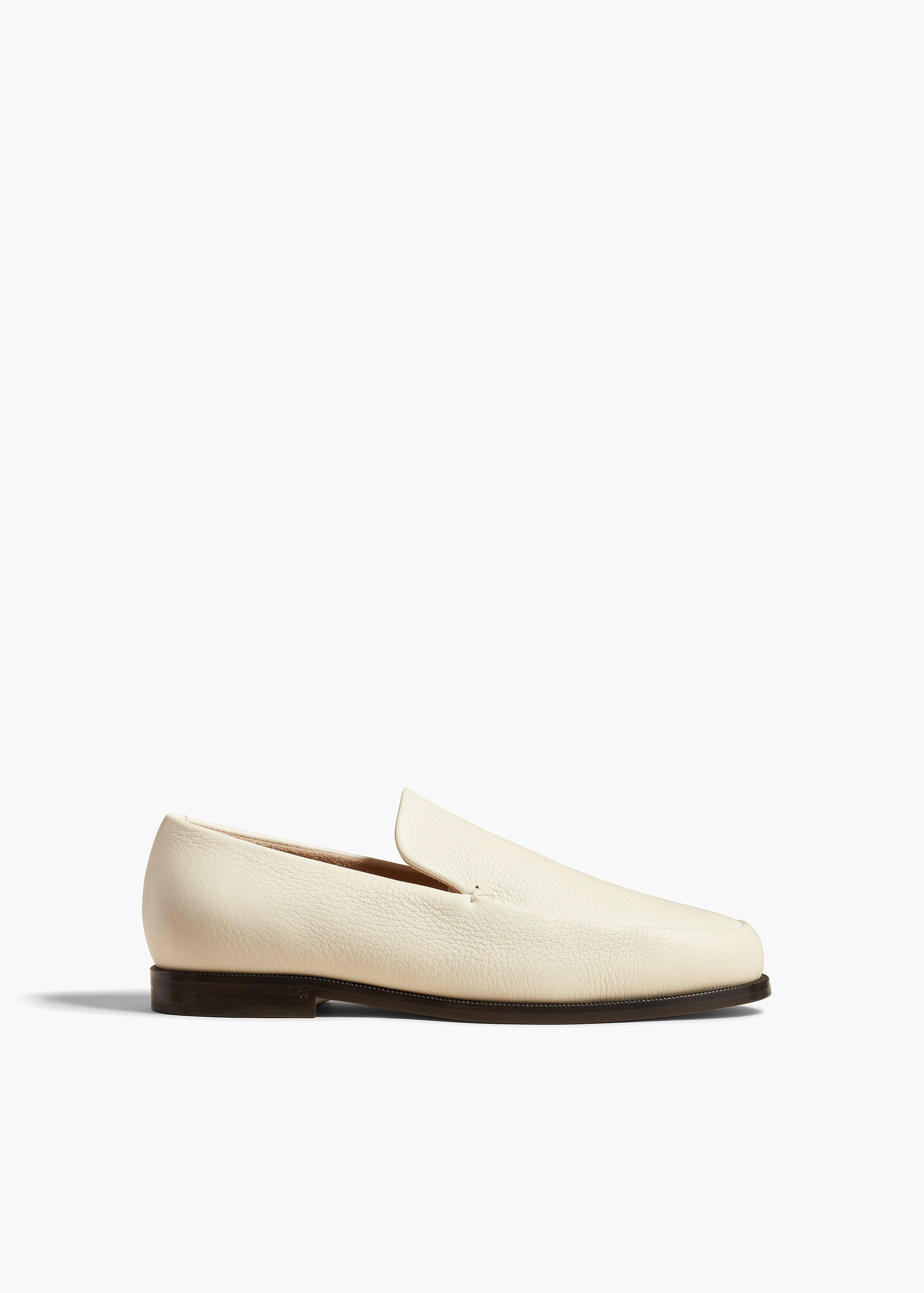 Alessio Loafer in Cream Pebbled Leather Product Image