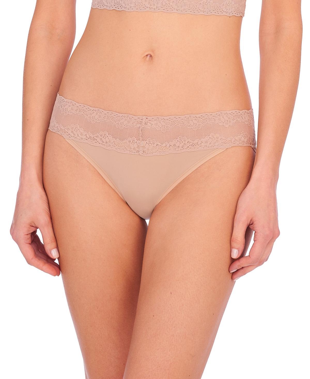 Natori Womens Bliss Perfection Lace Trim One Bikini Brief 2-Pack - Cafe Product Image