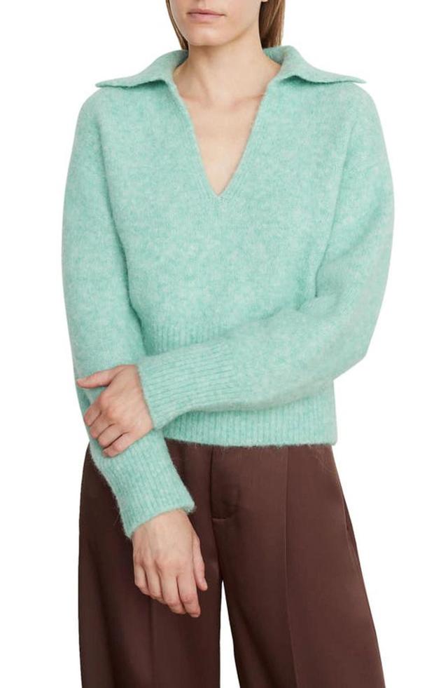 Brushed Alpaca Wool Blend Sweater In Fluorite Product Image