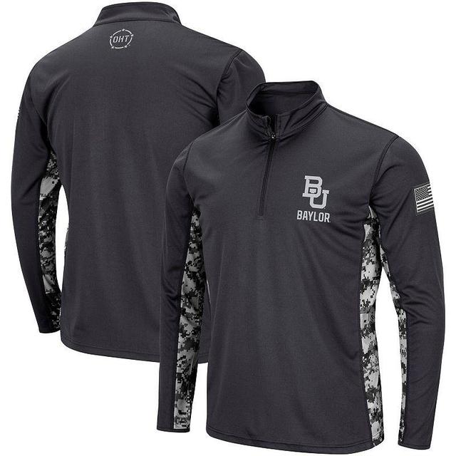 Mens Colosseum Charcoal Baylor Bears OHT Military Appreciation Rival Digi Camo Quarter-Zip Jacket Product Image