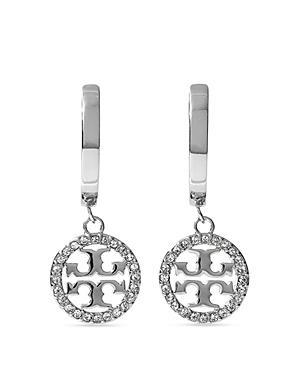 Tory Burch Miller Pav Drop Huggie Hoop Earrings Product Image