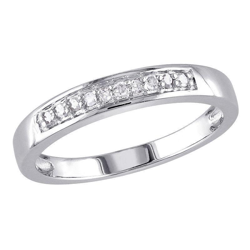 Stella Grace Sterling Silver 1/10 Carat T.W. Diamond Wedding Ring, Womens White Product Image