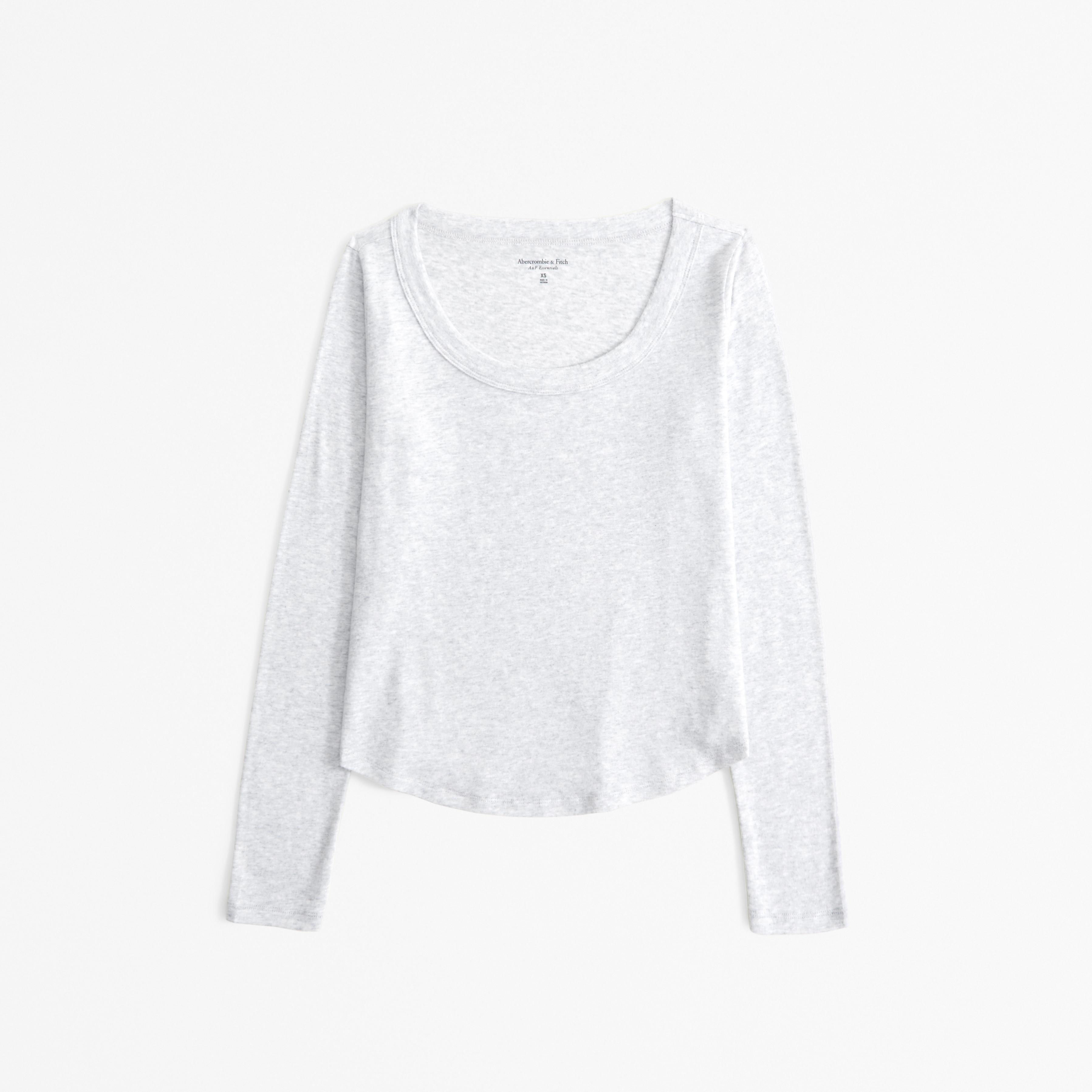 Long-Sleeve Cozy Lounge Knit Tuckable Scoopneck Tee Product Image