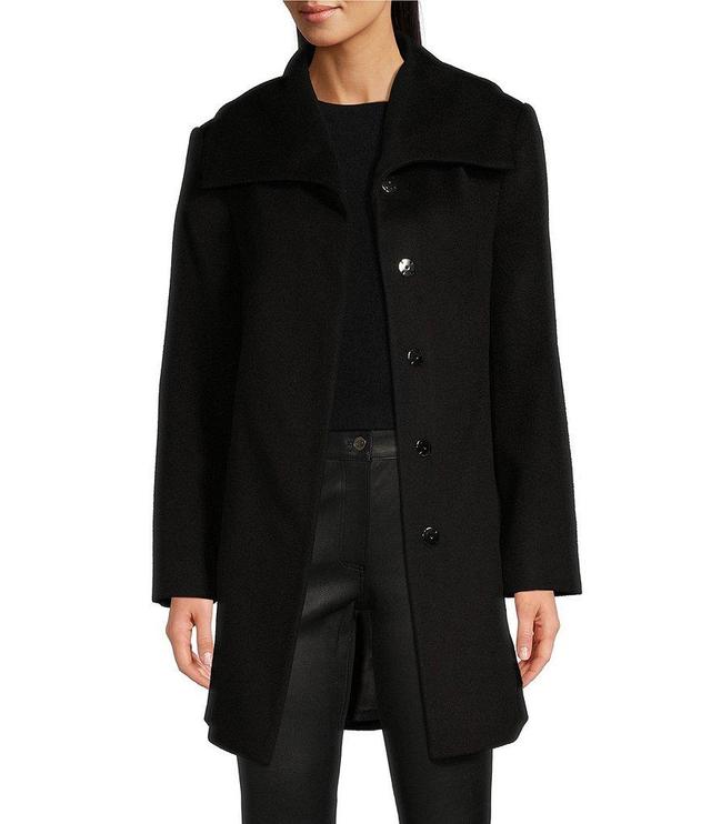 Katherine Kelly Pure Wool Envelope Collar Long Sleeve Coat Product Image